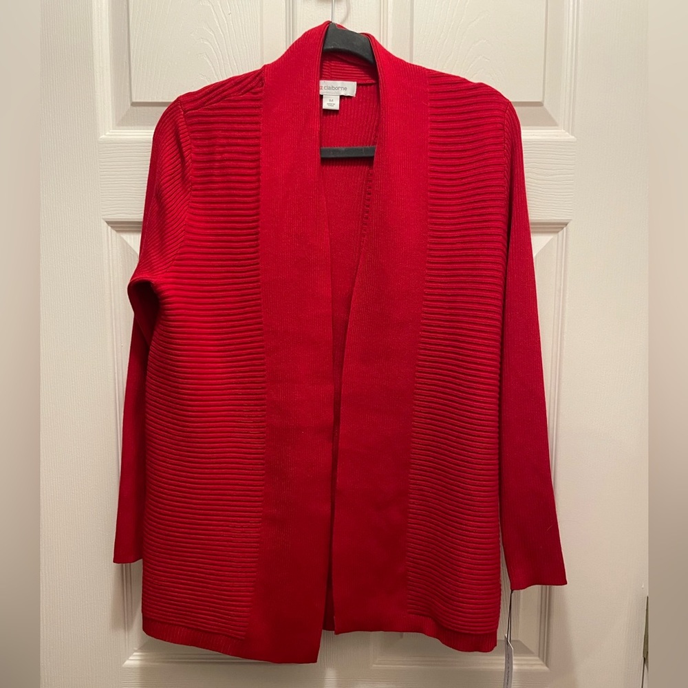 Bright red soft stretchy cardigan